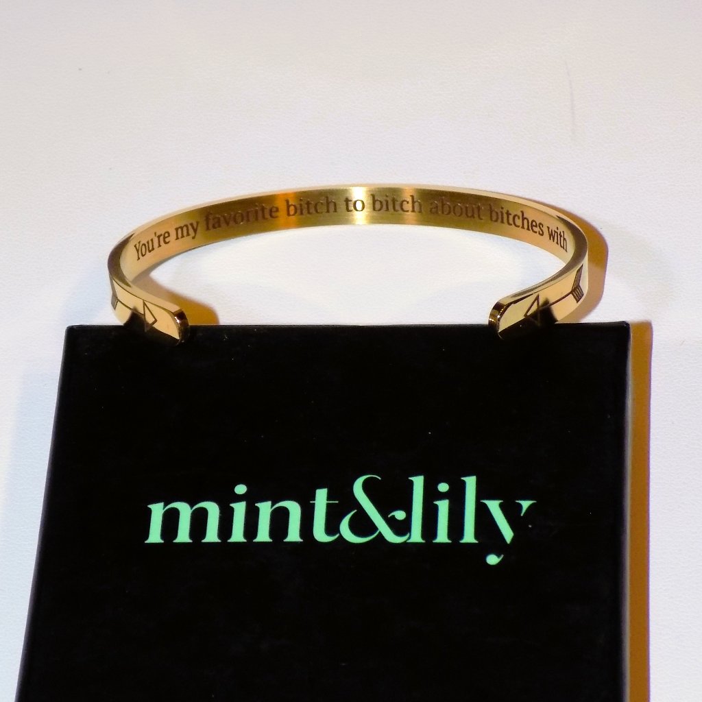 New MintLily Gold Cuff Bracelet Youre My Favorite B To B About BEs With 18$